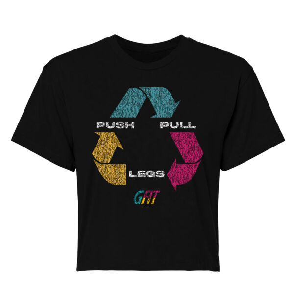 PUSH PULL LEGS REPEAT - WOMEN'S CROP T-SHIRT Thumbnail